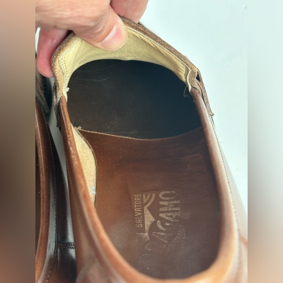 Salvatore Ferragamo Chestnut Brown Italian Leather Loafers Size 10.5 D - Picture 4 of 15
